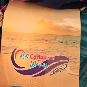 Caribbean Waves Colorful Polyester Wrap
